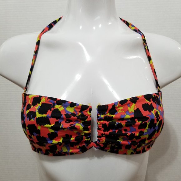 Victoria's Secret bikini top Large halter strapless bandeau abstract print beach - Picture 1 of 15